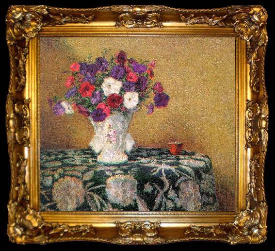 framed  Wilson Irvine Still Life with Petunias, ta009-2
